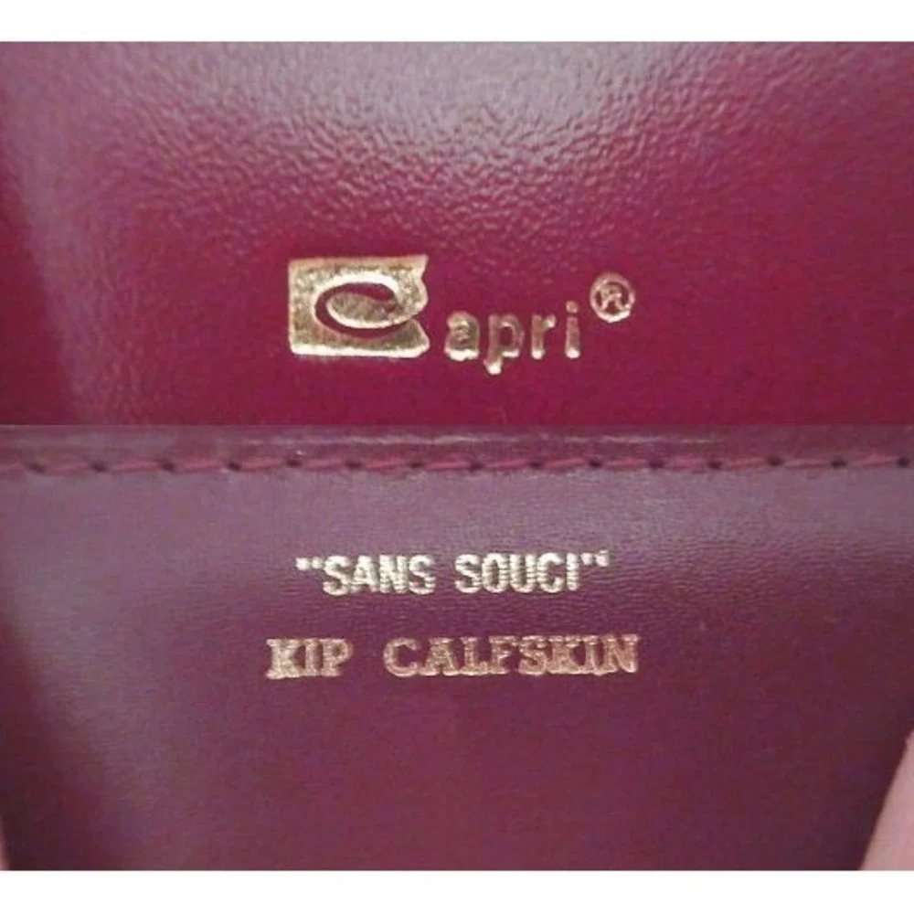 Vintage San Souci Calfskin Leather Checkbook Wallet Clutch Kisslock Old Money